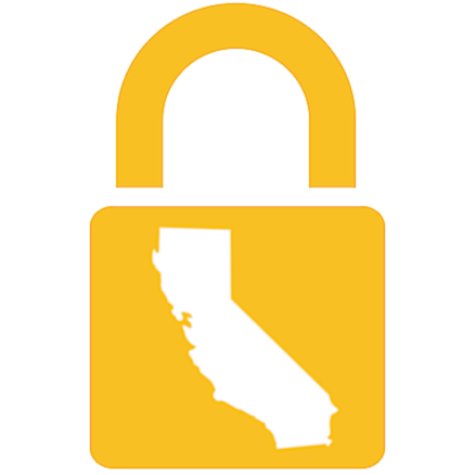 yellow lock image with california shape imposed 