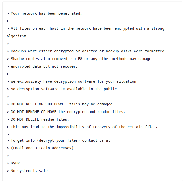 Ryuk_Ransomware_Message ryuk ransom note