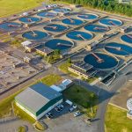aerial view of water treatment plant