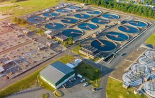 aerial view of water treatment plant