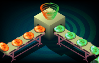 illustration of crypto currency being mixed