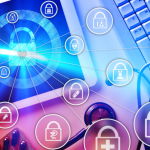 healthcare icons coming out of secure lock