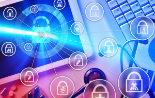 healthcare icons coming out of secure lock