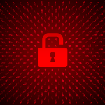 red unlocked padlock over a digital background