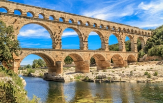 Pont du Gard, an old Roman aqueduct near Nimes in Southern France