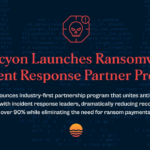 Halcyon Launches Ransomware Incident Response Partner Program with Alvaka Graphic announcing “Halcyon Launches Ransomware Incident Response Partner Program” over a dark blue background with code, featuring a red ransomware warning icon and text highlighting 90% faster recovery and no ransom payments.