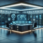 Cybersecurity-Recovery-Planning-Steps-for-Business-Resilience Modern cybersecurity operations center with large digital dashboards monitoring global network activity